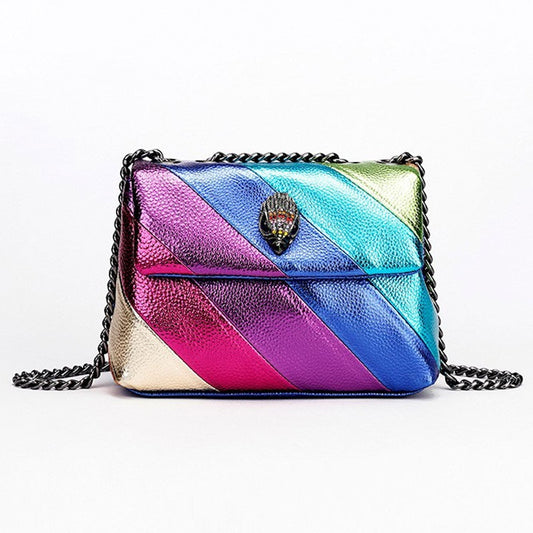 Spliced Chain Crossbody Bag - Rainbow