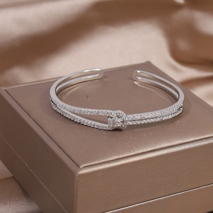 Luxury full zircon knot bracelet - Galia