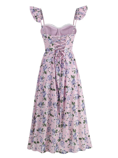 Summer Flower Split Dress - Penny