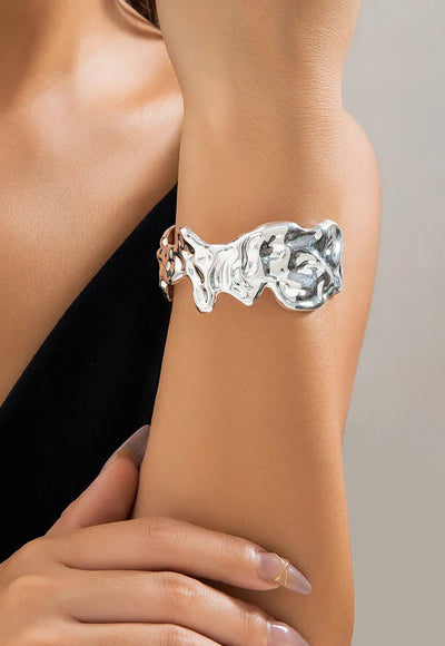 Irregular Liquid Metal Bracelet - Naomi