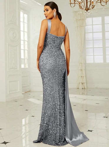 Luxury Draped Split Dress - Kiara