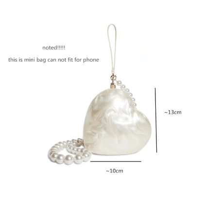 Pearl Heart Bag - Glicia