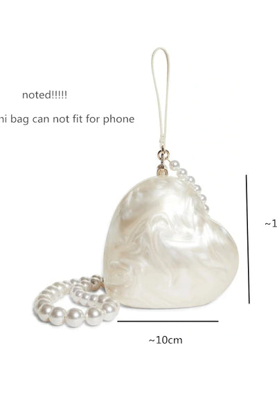 Pearl Heart Bag - Glicia