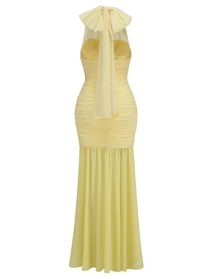 Maxi Halter Ruched Dress - Siona