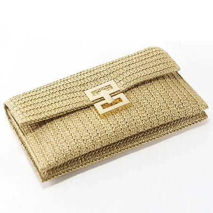 Straw Envelope Evening Party Handbag - Jessica