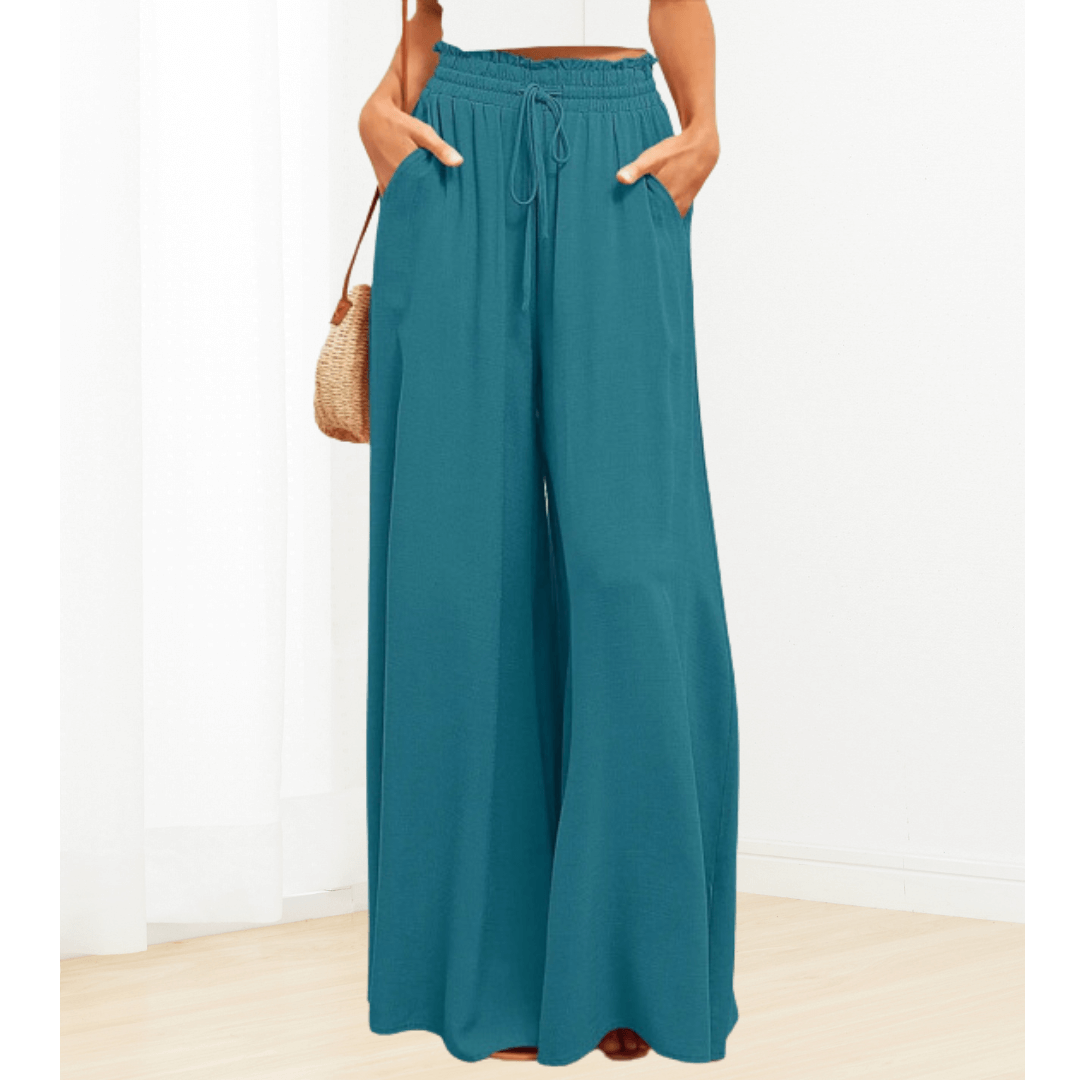 Summer Wide Leg With Elastic Waistband Pants - Alina