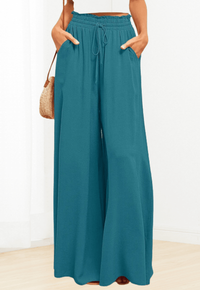 Summer Wide Leg With Elastic Waistband Pants - Alina