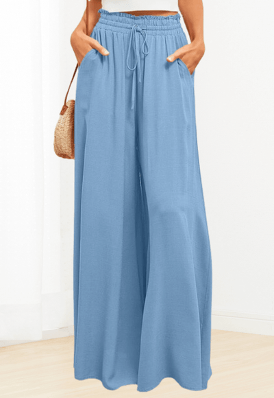 Summer Wide Leg With Elastic Waistband Pants - Alina