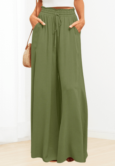 Summer Wide Leg With Elastic Waistband Pants - Alina