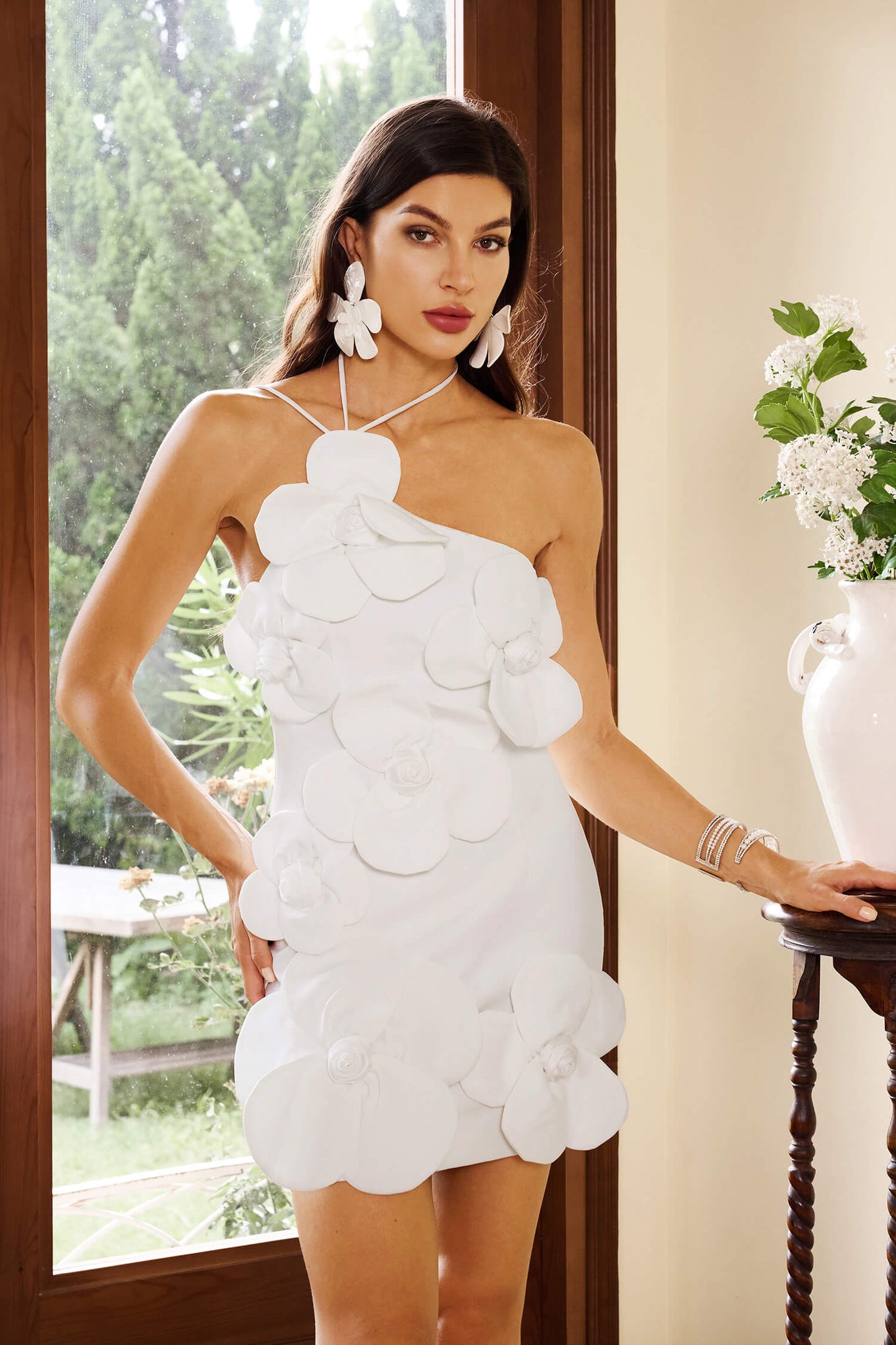 3D Flower Halter Dress - Gadot