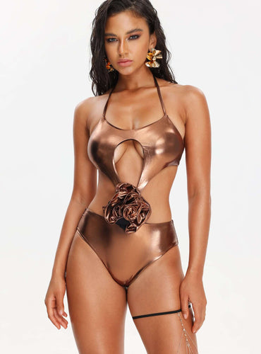 Metallic Bronze Swimsuit - Diana