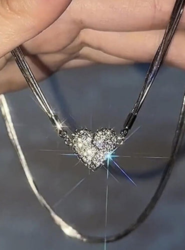 💎 Collar de corazón magnético de diamantes de lujo 💖 ¡Compre 1 y obtenga 2!