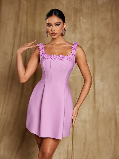 Appliques Mini Dress - Anita