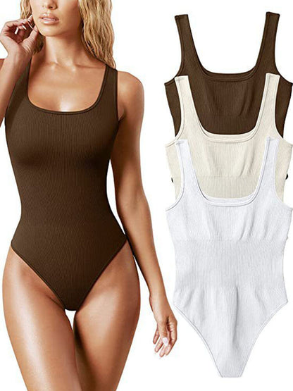 Ribbed Bodysuit Shaper Tummy Control