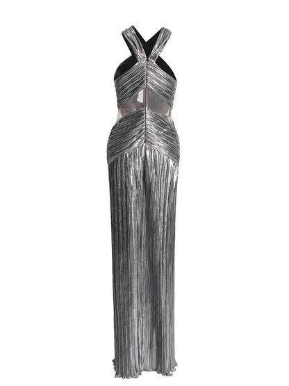 Hollow Out Metallic Dress - Edwina