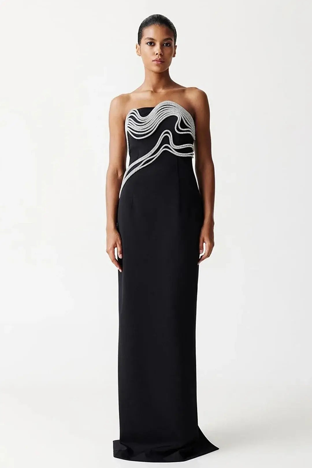 Strapless Diamond Lines Dress - Duda