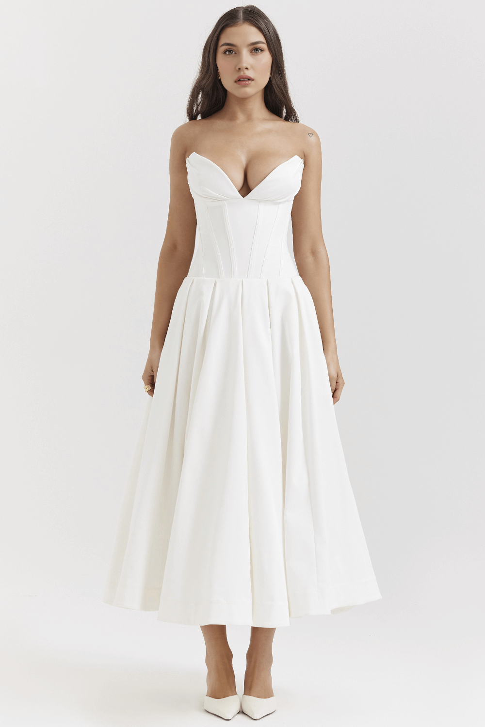 Strapless Corset A Line Dress - Elalia