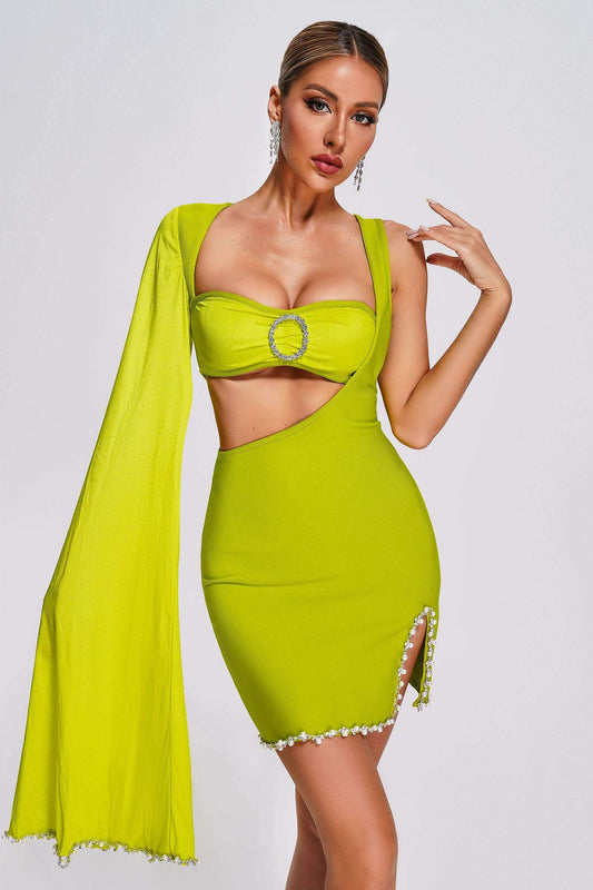 Single Sleeve Cut Out Dress - Gani