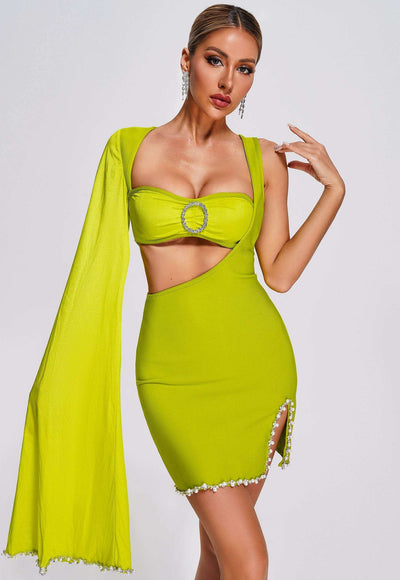 Single Sleeve Cut Out Dress - Gani