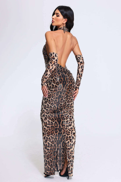 Sequins Leopard Dress - Violet