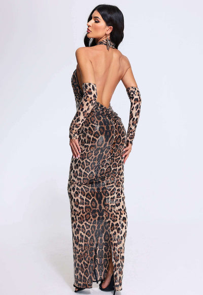 Sequins Leopard Dress - Violet