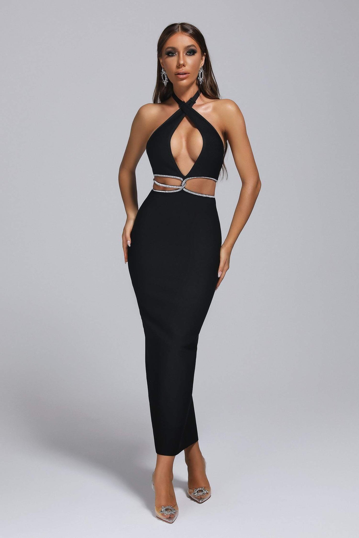 Hollow Out Bandage Dress - Suria