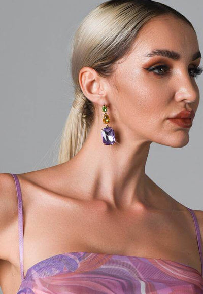 Drop Crystal Dangle Earring - Nadira