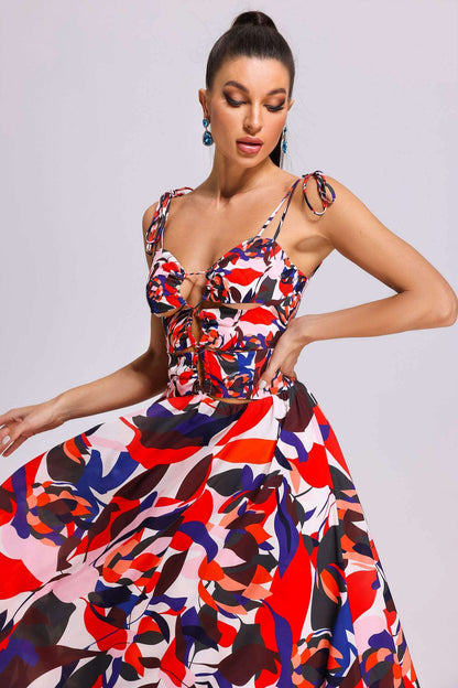 Colorful Cutout Dress - Quincie