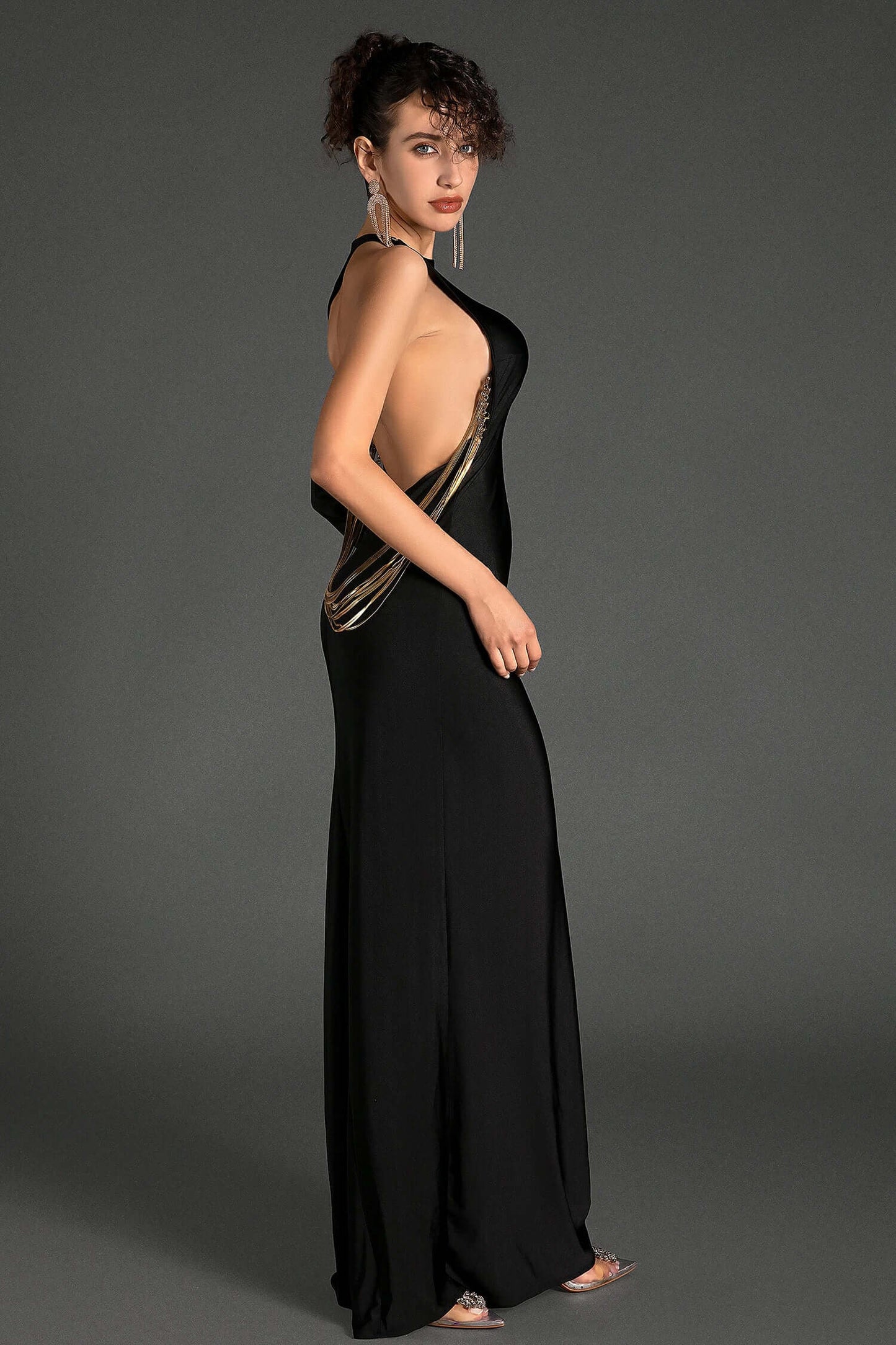 Backless Chain Maxi Dress - Lori