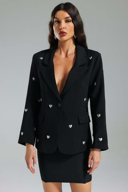 3D Hearts Applique Blazer - Lucy