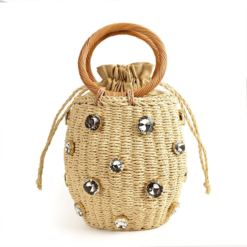 Bolso hecho a mano con diamantes de imitación - Santorini