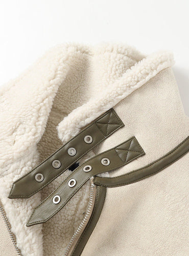 Leather Tutleneck Zipper Jacket - Freya