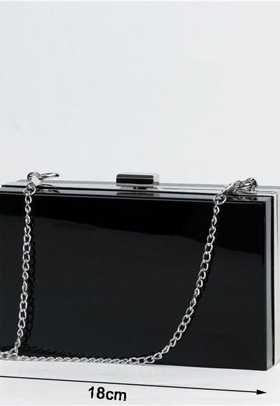 Black Acrylic Evening Clutch - Cora