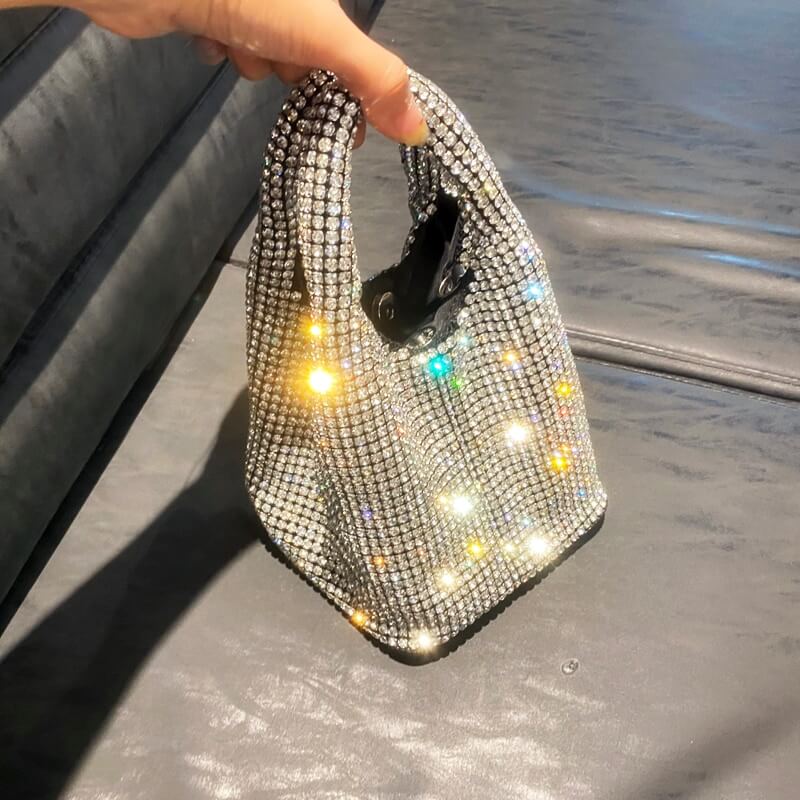 Handle Rhinestones Bag - Ariel