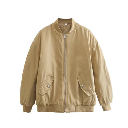 Solid Pocket Bomber Jacket - Camila