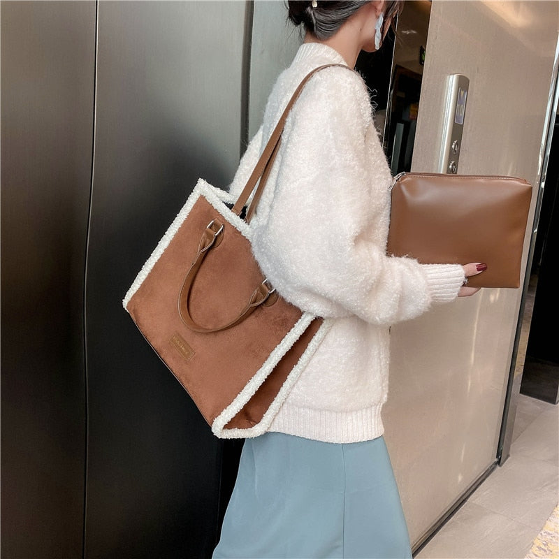 Wool leather Shoulder Bag - Viviene