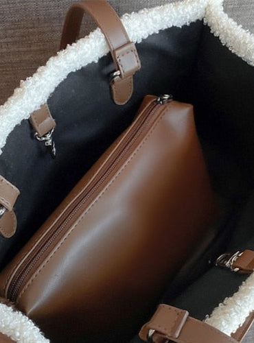 Wool leather Shoulder Bag - Viviene
