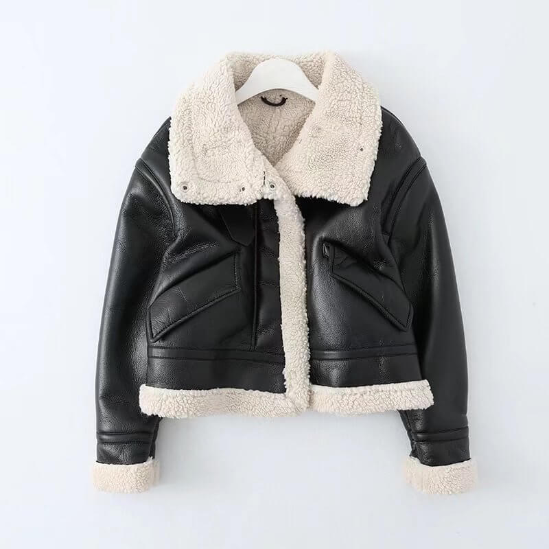 Winter Thick Warm Leather Jacket | Uniqistic.com | Leather jackets women,  Fur leather jacket, Faux leather jacket women