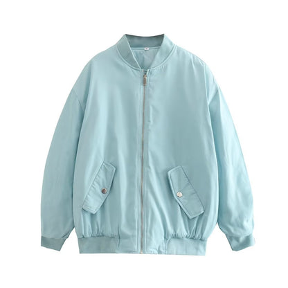 Solid Pocket Bomber Jacket - Camila