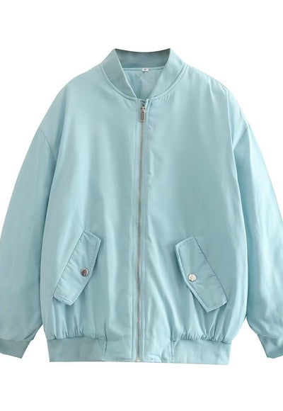 Solid Pocket Bomber Jacket - Camila