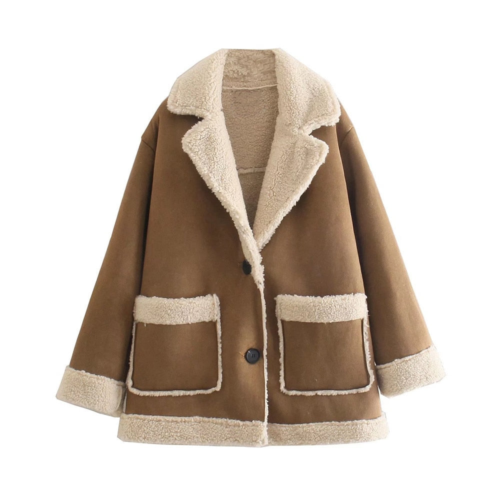 Lamb Wool Thickened Jacket - Polli