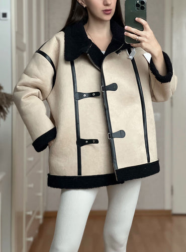 Lamb Wool Overcoat Jacket - Cora
