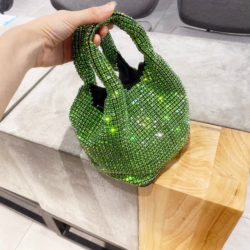 Handle Rhinestones Bag - Ariel