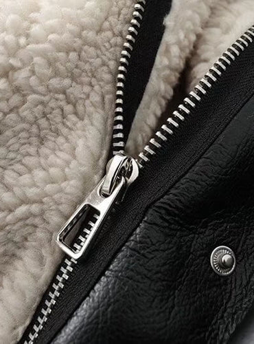Thick Warm Faux Leather Jacket - Celine