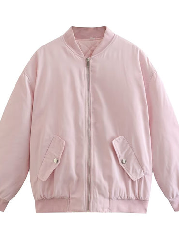 Solid Pocket Bomber Jacket - Camila