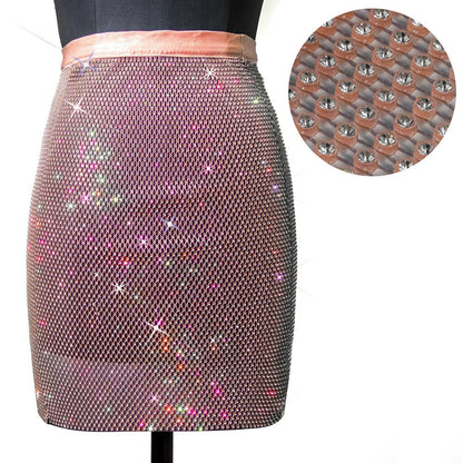 Above Knee Shiny Rhinestone Skirts - London