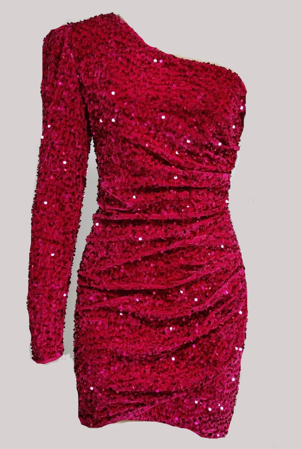 One Shoulder Sequin Dress - Monice