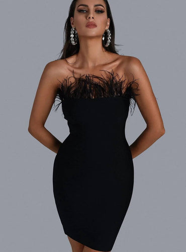 Feather Bodycon Sexy Dress - Colombia